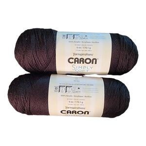 Yarnspirations Caron Simply Soft Yarn. Black‎ 9727  315yards x2